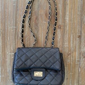 Black Quilted Leather Shoulder Bag